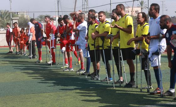 El Campeonato Esperanza de fútbol para amputados en la Franja de Gaza 2025.